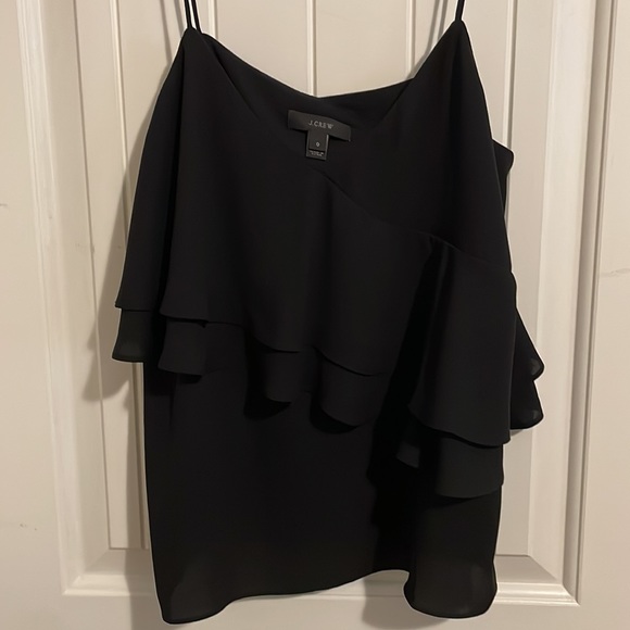 J. Crew Black Ruffle Tank - Picture 2 of 5